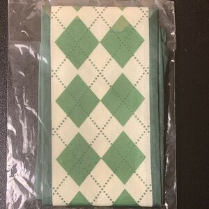 Green Argyle Patterned bag Scarf (NWT)